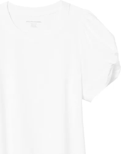Vista 5 de Tienda Essentials Camiseta de manga torcida con cuello redondo para mujer