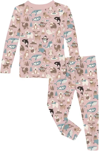 Vista 12 de KicKee Pants Conjunto de pijama de manga larga con estampado de piezas