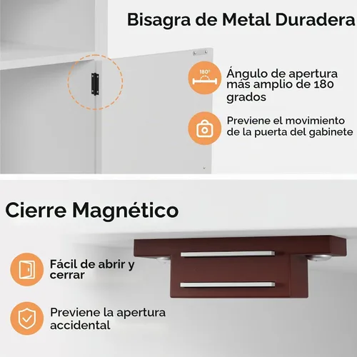 Vista 6 de FansaFurn Mesa auxiliar de granja con estación de carga para dormitorio Blanco