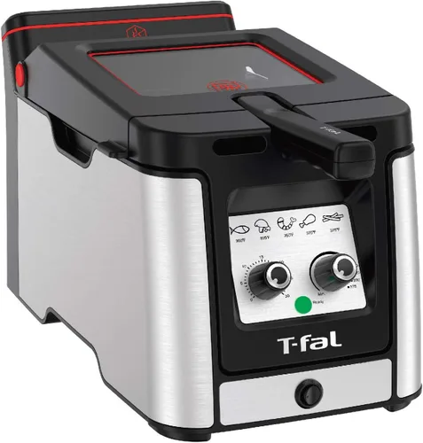 Vista 9 de T-fal Mini freidora, freidora de acero inoxidable con canasta, 1 litro, control de temperatura versátil, 900 vatios, control de temperatura, fácil