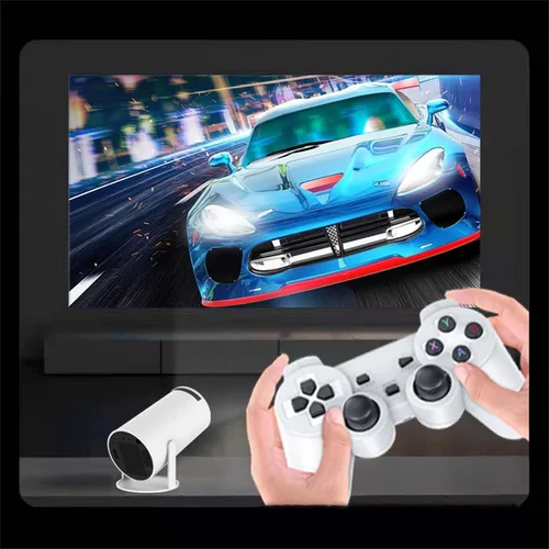 Vista 2 de Retro Game Console with Projector, 4K HD Retro Game Projector with 2 Wireless Controllers, HDMI Output, WIFI