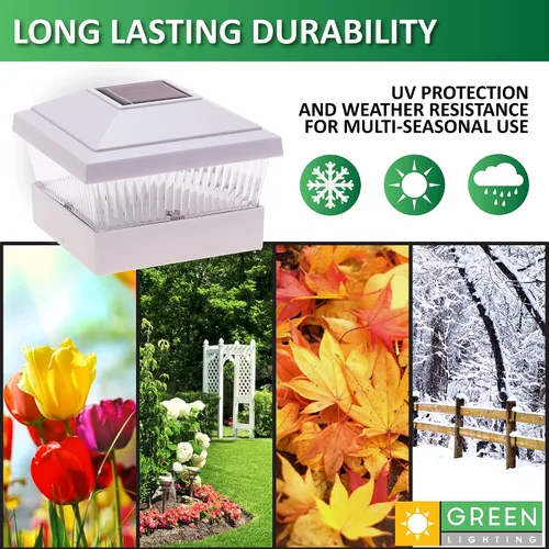 Vista 5 de GreenLighting Luces solares clásicas para tapa de poste – Se adapta a 5 x 5 PVC/vinilo al aire libre alimentado por energía solar para exteriores