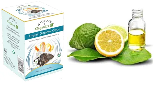 Vista 3 de Naturals-n-Organics Té orgánico de bergamota cítrica Earl Grey con aceite de bergamota italiano natural para autofagia y desintoxicación, 24 bolsas