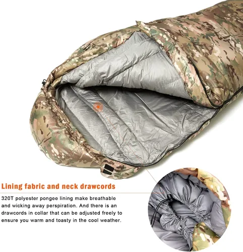 Vista 5 de Akmax.cn - Saco de dormir militar con plumón para clima frío