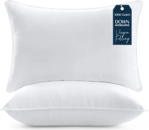 Vista 13 de Utopia Bedding Almohadas para cama para dormir, de hotel, refrescantes, para dormir de lado, espalda o boca abajo, tamaño estándar, gris, juego de 2