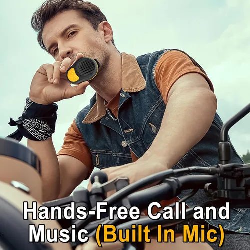 Vista 5 de Altavoz Bluetooth Portátil Clip On, Pequeño Altavoz Portátil, Mini Altavoz Bluetooth Impermeable con Micrófono para Ejercicios de Carrera hasta 24H