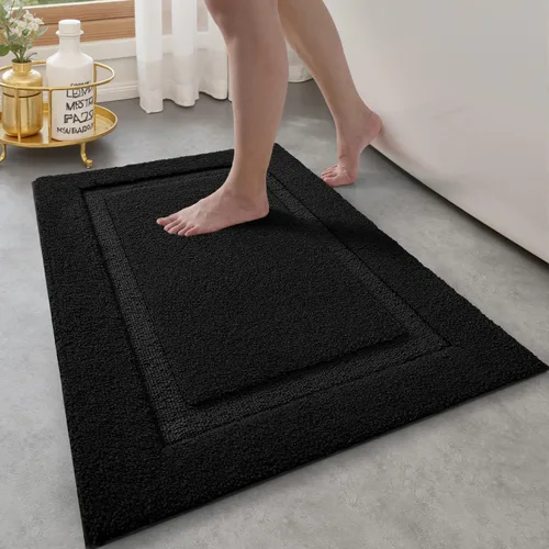 Vista 31 de LUMI Alfombras de baño ultrasuaves antideslizantes con parte trasera de goma, absorbente y lavable, de secado rápido, alfombra de felpa de Beige
