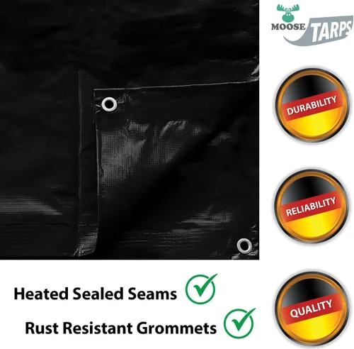 Vista 5 de Lona resistente, lona 100% impermeable de vinilo de PVC de 12 mil de grosor para camping, cubierta protectora gruesa multiusos, a prueba de clima