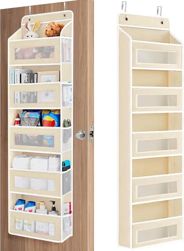 Vista 11 de JARLINK Over the Door Organizer Storage, 5-Tier Extra Large Hanging Storage with 10 Mesh Pockets, 100 lbs Capacity Behind Door Storage for Bedroom