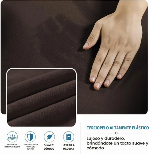 Vista 3 de H.VERSAILTEX - Funda para sofá de terciopelo real, para futón sin brazos, sofá, sofá cama, para proteger muebles, de terciopelo grueso y suave que