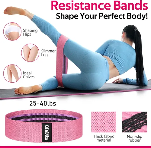 Vista 5 de WALITO 8Pcs Barbell Pad Set for Hip Thrust - Squat Pad,Gym Accessories for Women with Bar Bad,Bench Press, with Gym Ankle Straps,Resistance Bands
