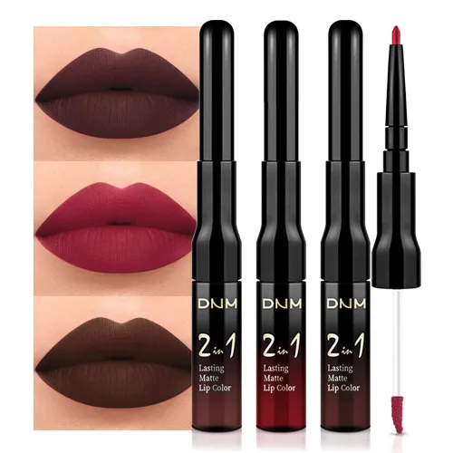Vista 24 de evpct Juego de 3 lápices labiales líquidos y delineadores de labios para mujeres, 24 horas de larga duración, 24 horas, lápiz labial mate de larga