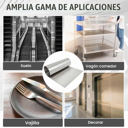 Vista 6 de MorningRo Hoja de acero inoxidable 304 de 48 x 96 pulgadas, acabado cepillado de calibre 24 con película protectora, panel de metal de grado