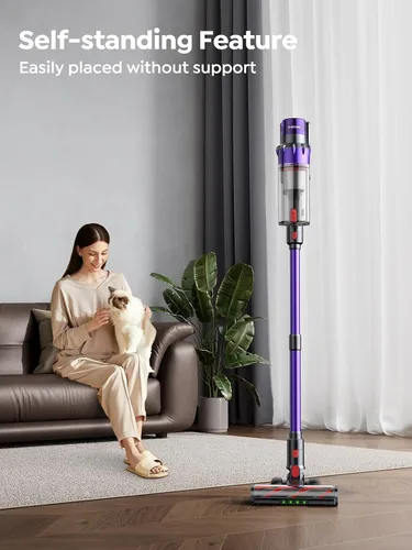 Vista 4 de Aspiradora Inalámbrica, 600W 50KPA 65 Minutos de Tiempo de Funcionamiento Aspiradoras para el Hogar, Aspiradora de Palo con Autosoporte, Carga