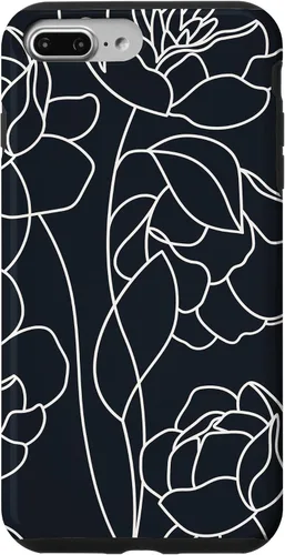 Vista 12 de iPhone 16 linda peonía rosa flor estética dibujo abstracto línea arte caso