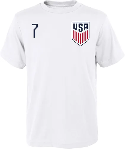 Vista 2 de Outerstuff International Soccer - Camiseta unisex de manga corta con nombre y número de fútbol americano para niños