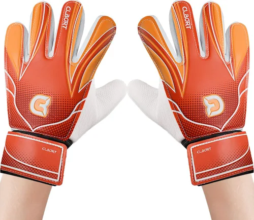 Vista 29 de Guantes de portero de fútbol para jóvenes y niños, guantes de portero con palmas de súper agarre, guantes de fútbol antideslizantes, protección