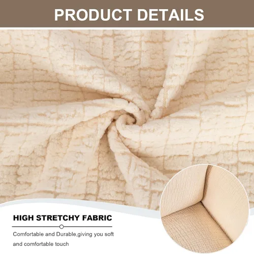 Vista 2 de Eco-Ancheng Fundas para silla, funda de sofá con funda de cojín de asiento separada con parte inferior elástica, 1 funda de asiento con brazos