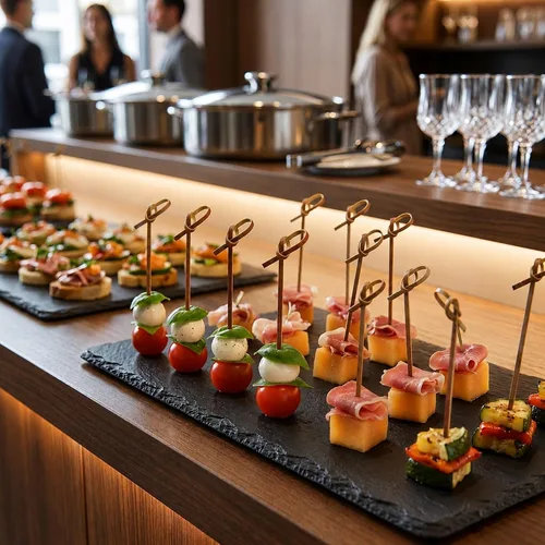 Vista 3 de Púas de aperitivos de 4 pulgadas, 1000 púas de nudo anudado, nudo en bucle, para alimentos o bebidas, brochetas de cóctel de bambú marrón, extremo