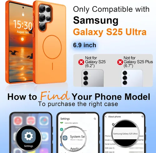 Vista 369 de Jshru Funda para Samsung Galaxy S26 Plus/Galaxy S25 Plus: para Galaxy S24 Plus [compatible con Magsafe] [2 protectores de pantalla HD] cubierta