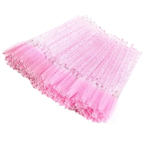 Vista 11 de BTYMS 100 piezas desechables de pestañas carretes aplicador de rímel aplicador de pestañas varita pestañas cepillo cejas carrete para extensión Negro