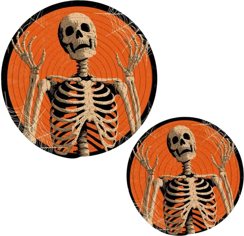 Vista 15 de Boccsty Tapete de salvamanteles de carnaval de Mardi Gras con cuentas de colores, 2 unidades de tejido redondo, para mesa de cocina, protector