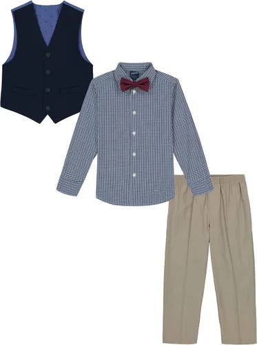 Vista 3 de Nautica - Conjunto de 4 piezas para niño incluye camisa de vestir, corbata, chaleco y pantalones