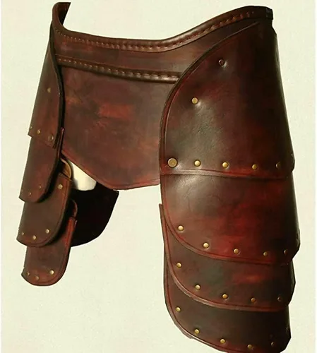 Vista 2 de ZAFEX - Falda medieval de cuero para mujer, disfraz de gladiador renacentista, para cosplay