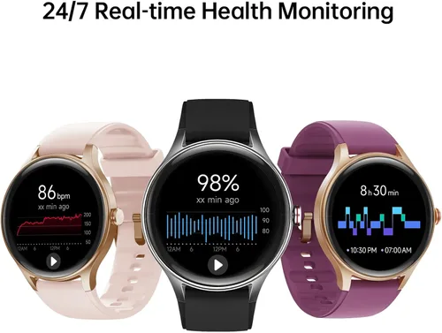 Vista 3 de Woneligo Reloj inteligente para hombre, AMOLED de 1.57 pulgadas, pantalla táctil, reloj de fitness para iPhone y Android, monitor de frecuencia