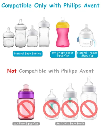 Vista 7 de Kit de Conversión de Vaso Entrenador Suave para Biberón Natural de Bebé Philips Avent, Kit de Transición para Niños Pequeños con Tetina de Vaso