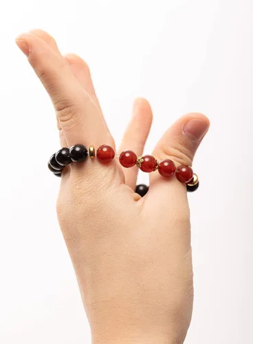 Vista 13 de Pulseras de cristal con cuentas de Charka para mujer, hechas a mano con aventurina verde de 0.315 pulgadas (0.315 in), pulseras de piedra de cristal