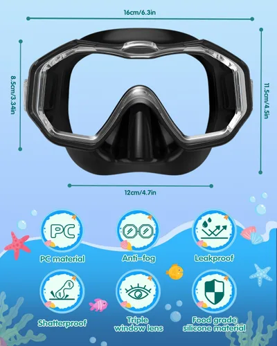 Vista 2 de WSTOO Kids Swim Goggles with Nose Cover to Prevent Water Inhaling, Anti-Fog Leak-Proof Swimming Mask for Boys Girls Age 5-12