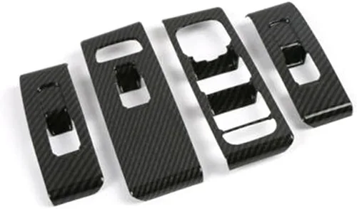 Vista 4 de Lirun 4 piezas de cubierta de panel de interruptor de ventana de puerta para Volvo XC40 2018-2020, aspecto de fibra de carbono