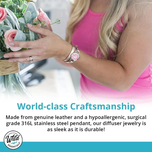 Vista 5 de Wild Essentials - Pulsera de cuero con aceite esencial, Cuero