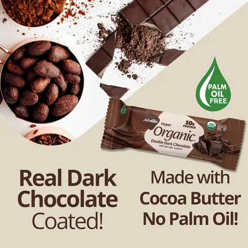Vista 8 de NuGo Barra de chocolate doble orgánico oscuro, 1.76 oz.