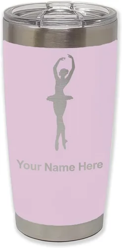 Vista 24 de LaserGram Vaso aislado al vacío de 20 onzas, bailarina de ballet, grabado personalizado incluido (negro)