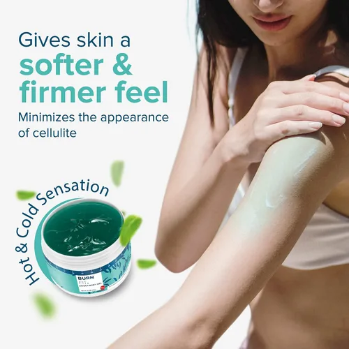 Vista 4 de Gel corporal – Crema anticelulítica de Burn Fit para el vientre y el cuerpo, crema reafirmante y tensora del vientre, crema fría y caliente