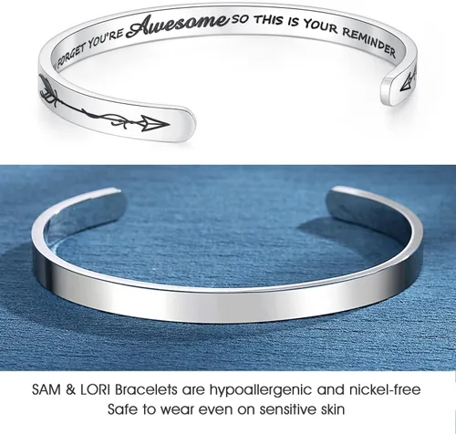 Vista 2 de SAM & LORI Pulseras personales para adolescentes, mujeres, regalos de joyería significativos (varios diseños) para mejor amiga, hija, nieta