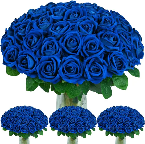 Vista 14 de 50 flores artificiales de rosas negras, ramo de rosas falsas de terciopelo