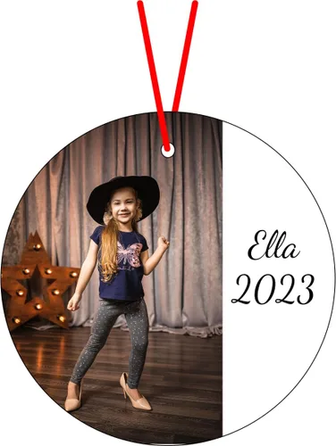 Vista 7 de Adorno de Navidad con foto personalizada, adorno de Navidad de recuerdo de cristal de 3 pulgadas con tu foto y texto opcional (foto completa)