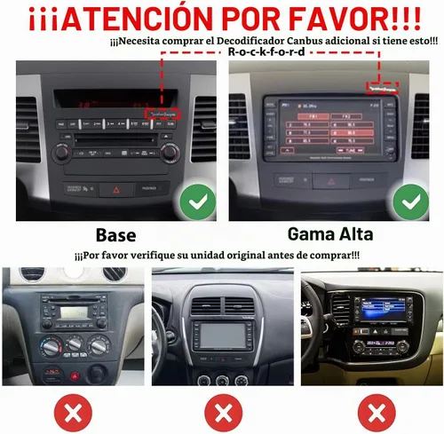 Vista 2 de Para Mitsubishi Outlander 2007-2013 Car CarPlay Android Navegación Automática Estéreo GPS Radio Reverse Cámara Pantalla 9 "IPS Pantalla Táctil Quad