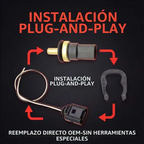 Vista 5 de Sensor de temperatura del refrigerante con arnés de coleta 158-0784