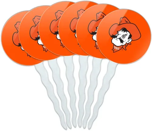 Vista 14 de Abilene Christian - Juego de 6 palillos para cupcakes con logotipo secundario
