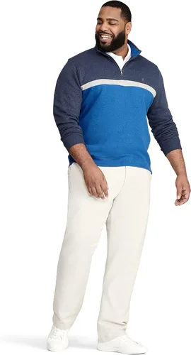 Vista 3 de IZOD Sudadera grande y alta de forro polar con cremallera de un cuarto de rendimiento para hombre