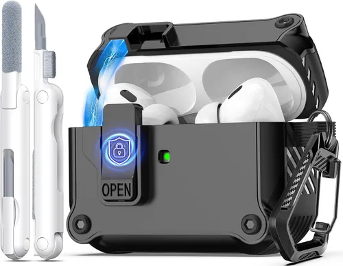 Vista 80 de R-fun Funda de carga compatible con AirPods de 2ª generación 2019, 1ª generación 2016, protección completa contra caídas, tapa desplegable