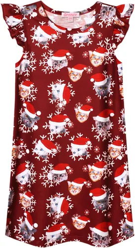 Vista 18 de QPANCY Camisones de princesa para niñas con estampado de algodón, ropa de dormir, pijamas, vestido para niños