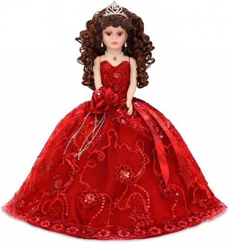 Vista 8 de KINNEX COLLECTIONS SINCE 1997 Muñeca de porcelana de 18 pulgadas de paraguas de quinceañera (Quince Años) KK18725-4 (Azul bebé)