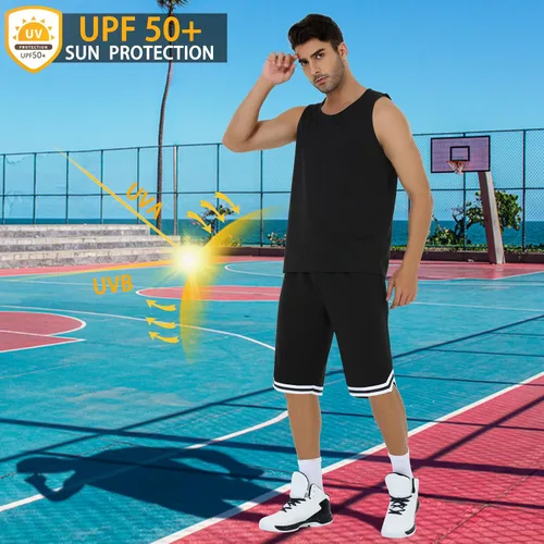 Vista 5 de JWM Pantalones cortos largos de baloncesto para hombre con bolsillos con cremallera, malla de 11 pulgadas, pantalones cortos deportivos de secado