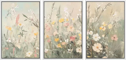 Vista 76 de SIGNWIN Lienzo enmarcado para pared, juego de arte de collage de hojas transparentes en blanco y negro, ilustraciones de naturaleza silvestre, arte