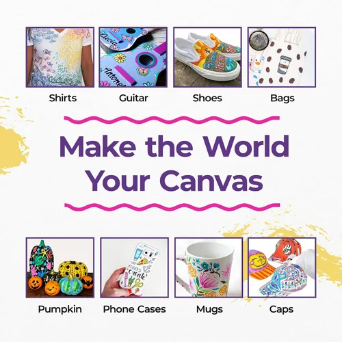 Vista 3 de PINTAR Paquete de 24 rotuladores de pintura acrílica con punta extrafina, pintura roca, madera, vidrio, cuero, zapatos, bolígrafos de pintura